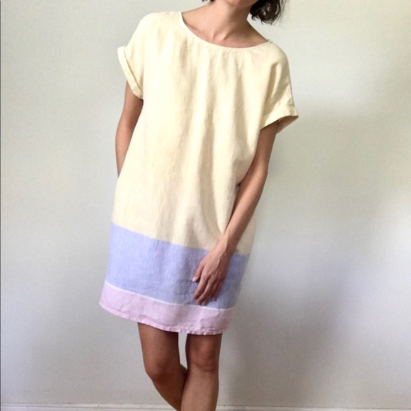 c & c california Dresses & Skirts - C & C California color block linen dress